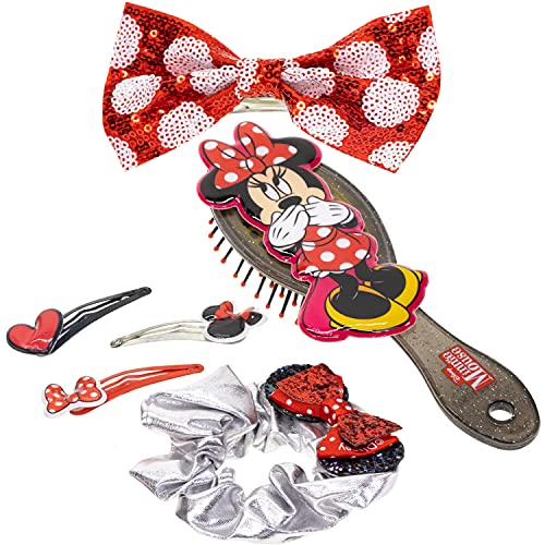 Disney Minnie Mouse-Townley Kız Saç Aksesuarları Kutusu|Hediye Seti Çocuklar Kızlar için / 3+ Yaş (6 Adet) Saç Yayı,