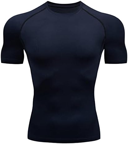 HSSDH Spor Sıkıştırma Gömlek Erkekler için, erkek Hızlı Kuru Kısa Kollu Sıkıştırma Gömlek, Atletik Koşu Spor T Shirt