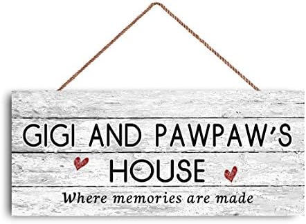 GUQFF 12x6 inç Yeni İşareti Gigi ve Pawpaw erkek Ev İşareti, Nerede Anılar Yapılır, Sıkıntılı Tarzı, Büyükanne ve