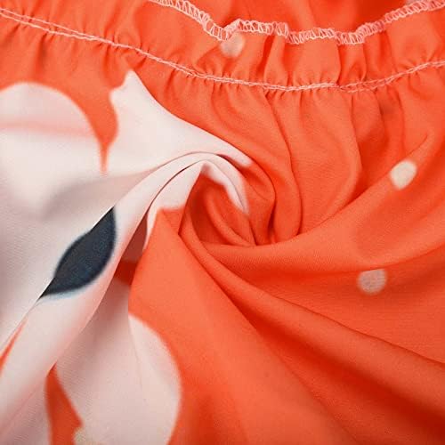 HTHJSCO Uzun Kollu Elbise Kadınlar için 2023 Bahar V Boyun Katmanlı Fırfır Gizlemek Göbek Çiçek Elbise Mini Kısa Salıncak