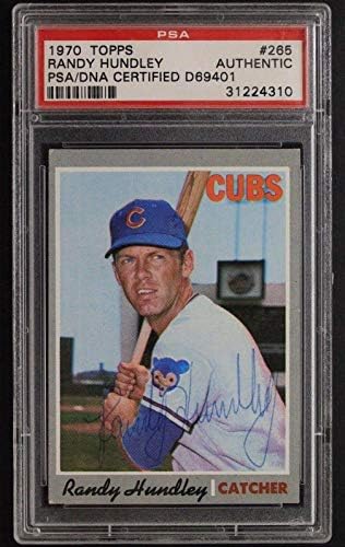 Randy Hundley Chicago Cubs 1970 Topps 265 PSA Otantik İmzalı Kart - Beyzbol Slabbed İmzalı Kartlar