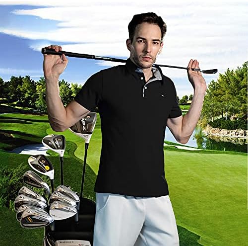 WolMaxx erkek Slim fit Golf POLO GÖMLEK, Pamuk Esneklik Serin Çabuk Kuru Aktif, Golf Hafif POLO GÖMLEK Kısa Kollu