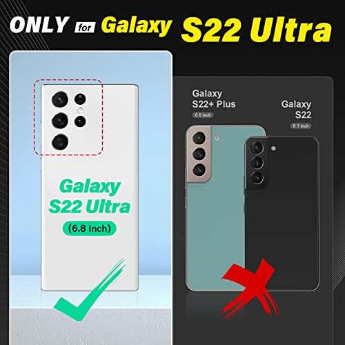 Galaxy S22 Ultra 5G için TUCCH Cüzdan Kılıf, [TPU Darbeye Dayanıklı İç Kılıf] Kickstand [RFID Engelleme] Kart Yuvası,