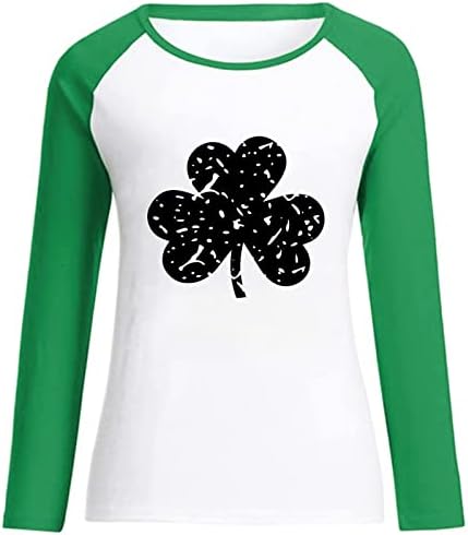 Yubnlvae Aziz Patrick Günü T-Shirt Bayan Baskı Sevimli Ekip Boyun Artı Boyutu Tatil Şanslı T-Shirt