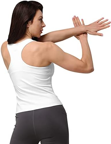 MRİGNT Kadınlar Yastıklı Egzersiz Tank Tops, yükseltme Racerback Longline Yoga Atletik Fitness Spor Gömlek ile Dahili