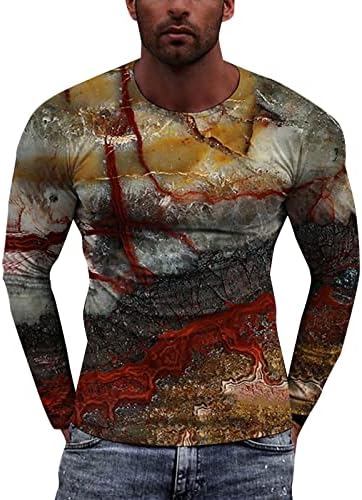 Erkek Casual Gömlek Sokak 3D Dijital Baskılı Üst Yuvarlak Boyun Uzun Kollu Üst Sıcak Yumuşak Günlük Erkek T Shirt