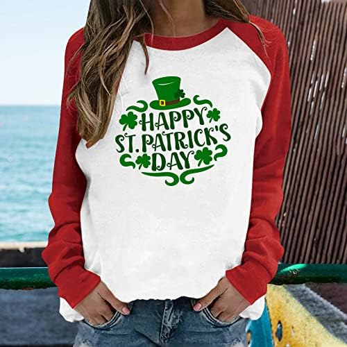 Aziz Patrick Günü Gömlek Kadın Artı Boyutu Bahar Üstleri Grafik Tees Rahat Crewneck Tişörtü Sevimli Kawaii Giysileri