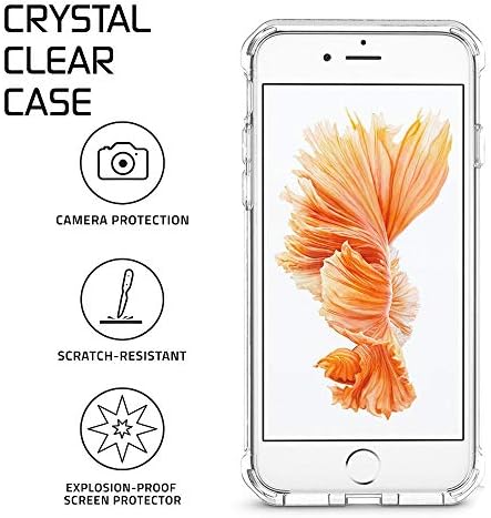 HD Temizle iPhone için kılıf 7, iPhone 8 için Kılıf, Hibrid Çizilmeye Dayanıklı arka kapak ile Şok Emici Tampon Yumuşak