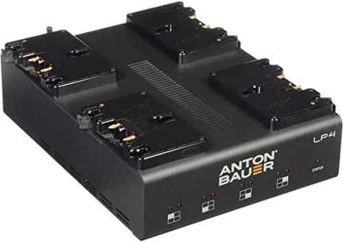 Anton Bauer 4X Titon 90 14.4 V 92Wh Altın Dağı Lityum-İyon Piller, paket LP4 Quad pil Şarj cihazı