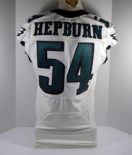 2014 Philadelphia Eagles Brandon Hepburn 54 Oyunu Verilen Beyaz Forma 44 DP28583-İmzasız NFL Oyunu Kullanılmış Formalar