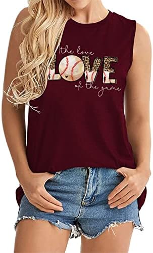 Kadın Aşk Beyzbol Anne Tankı Üstleri Yaz Temel Tankı Gömlek Casual Sevimli Grafik Yelekler Kolsuz Gömlek Komik Mektup