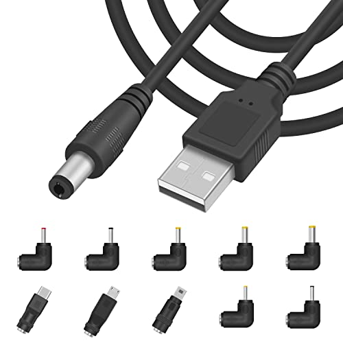 Duttek USB'den DC'ye 5. 5x2. 1mm Güç Kablosu 5FT/1.5 M, USB'den DC'ye Güç Kablosu, DC'den DC'ye Şarj Kablosu Yönlendirici,
