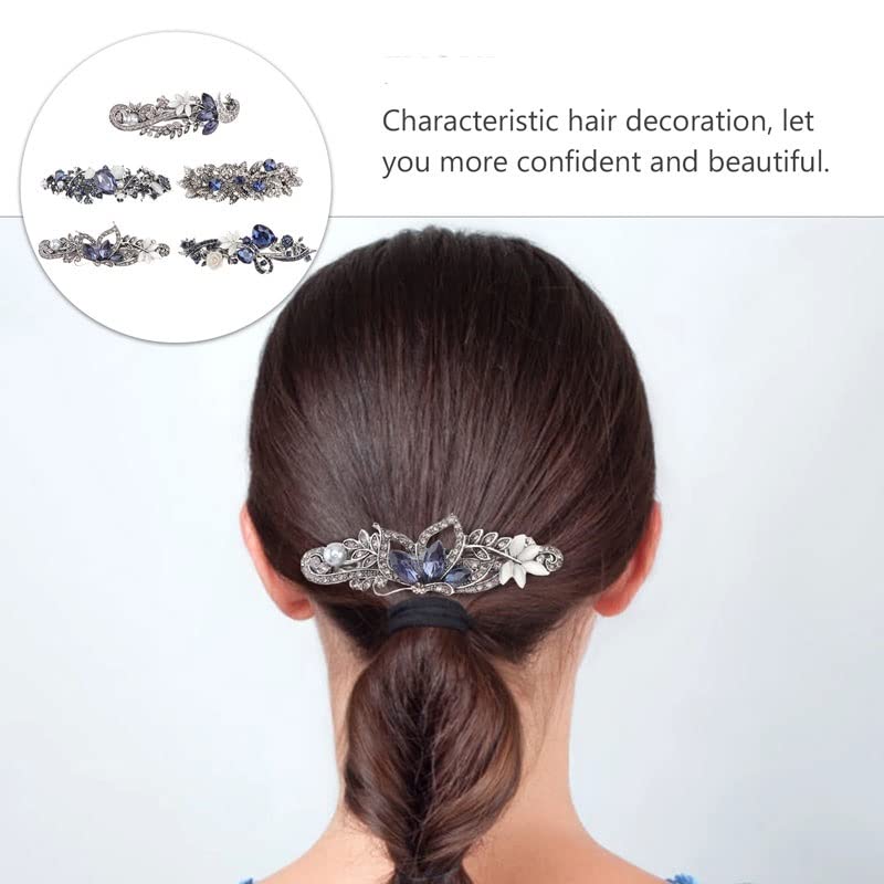 XDCHLK 5 adet Vintage Kristal Rhinestone Saç Tokası Çiçek saç tokası Barrette saç aksesuarları Kızlar için