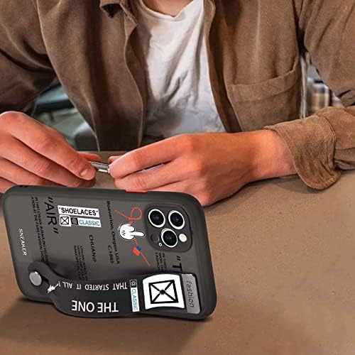 Ayarlanabilir Bileklik Kickstand ile Xunmaya Ins Serinlemek Telefon Kılıfı Erkekler için iPhone 14 Pro Max Kılıf ile
