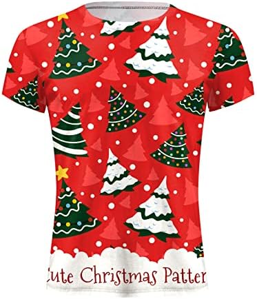 WYBAXZ 2022 Noel Erkekler Sonbahar Kış Rahat Kısa Kollu Noel 3D Baskılı T Shirt Moda üst Bluz erkek Sıkı