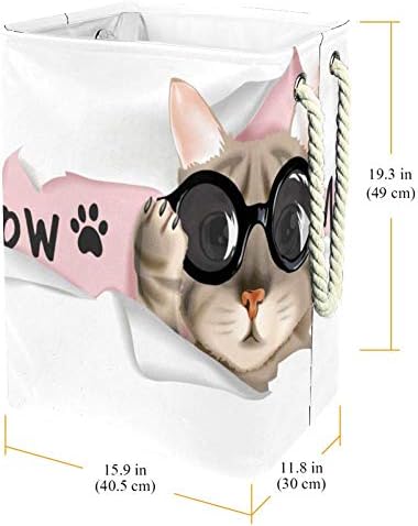 Inhomer kedi Kağıt 300D Oxford PVC Su Geçirmez Giysiler Sepet Büyük çamaşır sepeti Battaniye Giyim Oyuncaklar Yatak