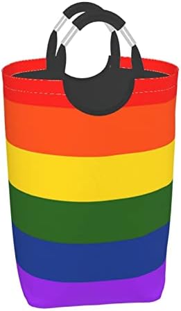 Gökkuşağı Bayrağı 50l Kare Kirli giysi saklama Çantası Katlanabilir / Taşıma Kolu İle / Banyo Dolabı İçin Uygun Ev