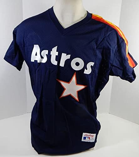1986-93 Houston Astros 50 Oyunu Yayınlandı Donanma Forması Vuruş Antrenmanı 46 693 - Oyun Kullanılmış MLB Formaları