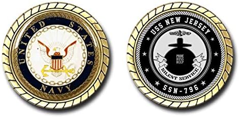 USS New Jersey SSN - 796 ABD Donanması Denizaltı Mücadelesi Coin-Resmi Lisanslı