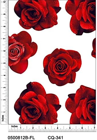 Boyalı Güller Bahçeden %100 Pamuklu Kapitone Kumaş Yazdırır (Kırmızı, Beyaz, Lacivert)