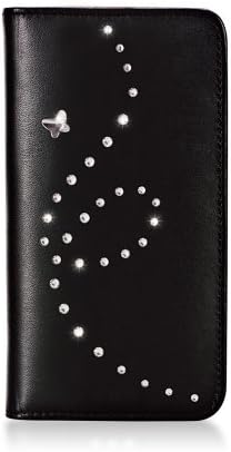 AYANO Mystique - Siyah Deri Flip Case (Kristal) SWAROVSKİ ELEMENTS için iPhone 5/5s w/Plastik Kasa-mys-pp-bkc-fc-ıp-c