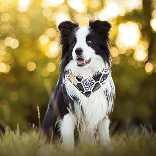 2 Paket Köpek Bandana Egzotik Safir Geometrik Baskı Pet Eşarp Ayarlanabilir Üçgen Önlükler Fular Köpek Aksesuarları