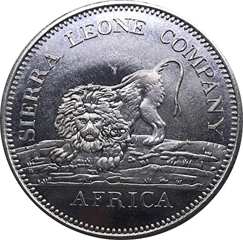 1791 Afrika İngiliz Kolonisi Sierra Leone Şirketi 100 Bir Dolar Parça Metal Cupronickel Kaplama Gümüş Hatıra Sikke