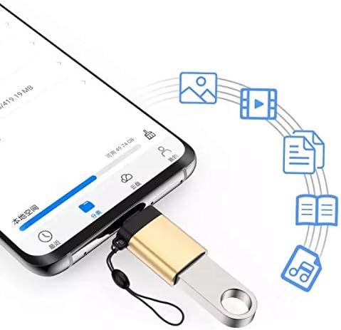 BoxWave Kablosu ile Uyumlu Anbernıc RG350P-USB-C Bir PortChanger (2-Pack), USB Tip-C OTG USB Taşınabilir Anahtarlık