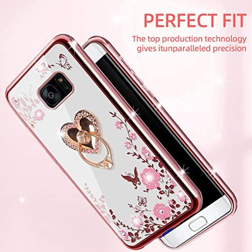 Samsung s7 için KuDiNi Durumda, Samsung Galaxy S7 Telefon Kılıfı Kadınlar için Glitter Kristal Yumuşak Bling Sevimli