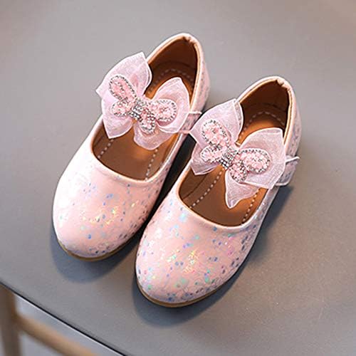 Toddler Çiçek Kız Ayakkabı Mary Jane Elbise Ayakkabı Rahat Kayma Bale Düz Parti Okul Düğün (Pembe, 18-24 Ay)