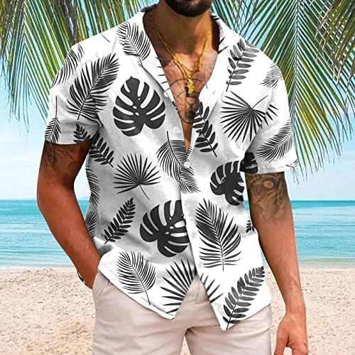 2023 Yeni Erkek Rahat Kısa Kollu İlkbahar Yaz Yatak Açma Boyun 3D Baskılı Gömlek Moda Üst Bluz Gömlek Aktif