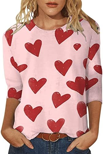Sevgililer Günü Gömlek Kadın Sevgililer Grafik Gömlek Aşk Kalp Mektubu Baskı Kazak Crewneck Kazak Tops