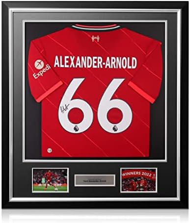 Özel Hatıra Trent Alexander-Arnold, Liverpool 2021-22 Futbol Formasını İmzaladı. Lüks Çerçeve