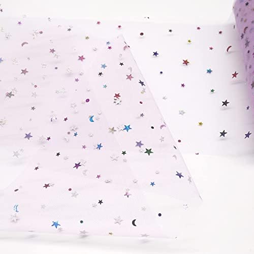 Ableme Deco Lavanta Glitter Tül Rulo Şeritler Tutu Etek için 6 inç x 10 Metre (30 feet) Bebek Duş Düğün Gelin Süslemeleri