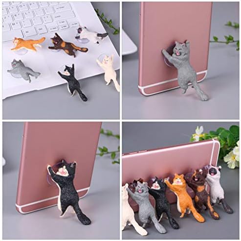 Cabilock Tablet Standı Tutucu 6 Adet Kedi Heykelcik telefon standı Enayi cep telefonu tutucu Hayvan Kedi Minyatür