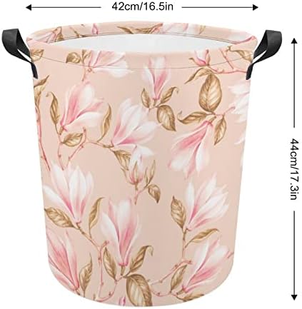 Çamaşır sepeti Vintage Pembe Çiçek çamaşır sepeti Kolları İle Katlanabilir Sepet Kirli giysi saklama Çantası Yatak