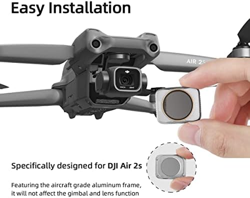 DJI Air 2S Drone için LENSKİNS ND Filtreler, DJI Air 2S Aksesuarlarıyla Uyumlu 4'lü ND8 ND16 ND32 CPL Filtre Seti,