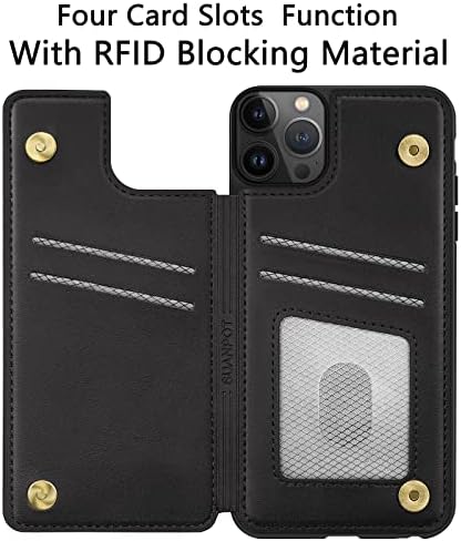 SUANPOT iPhone 14 Pro Max 6.7 Cüzdan kılıf ile RFID Engelleme Kredi kartı tutucu, Flip Kitap PU Deri telefon kılıfı