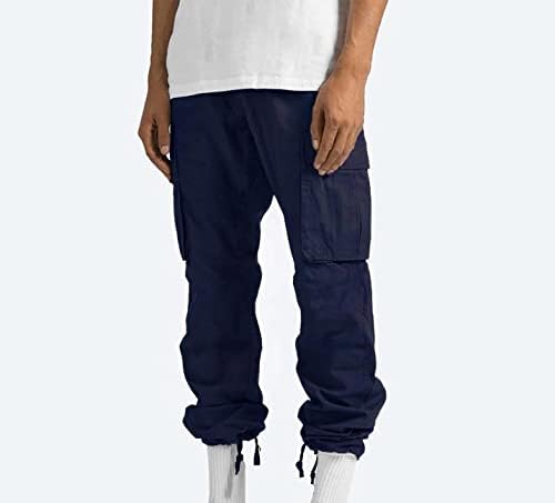 Kargo Pantolon Erkekler için Sonbahar Kış Peluş Yastıklı Düz Renk Rahat Çok Cep Açık Spor Spor düz pantolon