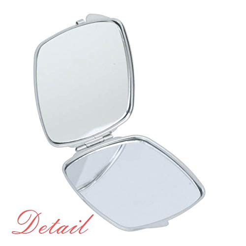 Turuncu Aynada Kelebek Örneği Taşınabilir Kompakt Cep Makyajı Çift Taraflı Cam