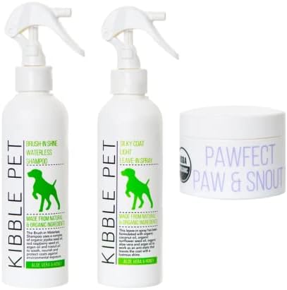 Kibble Pet On The Go Kit, Brush-ın Shine Susuz Şampuan, Silky Coat Hafif Kalıcı Saç Kremi Spreyi ve ABD'de Üretilen