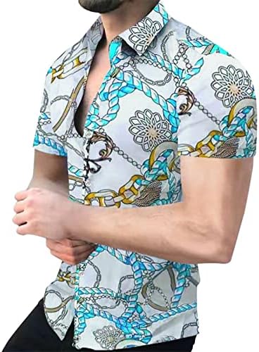 UBST 2022 Yeni Erkek Gömlek, Yaz Şort Kol Düğmesi Aşağı Gömlek Vintage Grafik Baskılı Hawaii Gömlek Plaj Üstleri