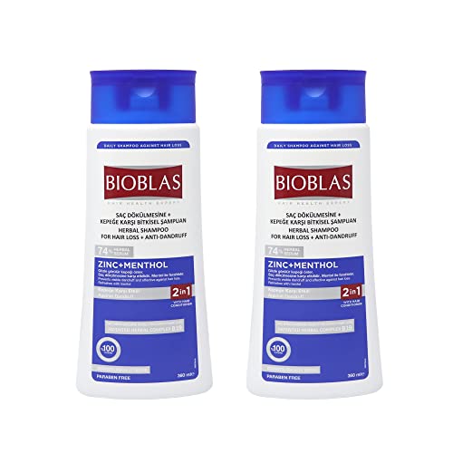 Bioblas Çinko ve Mentol Saç Şampuanı / Kepek Önleyici ve Yatıştırıcı Saç Derisi Jeli / Paraben ve Kokusuz / Tüm Saç