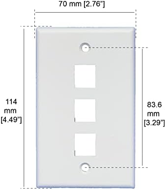 NBG LAN Duvar Plakası Normal 3 Bağlantı Noktası Renk-Beyaz 1'li Paket