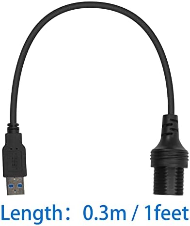 Duttek USB Gömme Montaj Kablosu, yuvarlak Tek Port USB 3.0 Paneli Gömme Montaj Uzatma Kablosu için Toka ile Araba