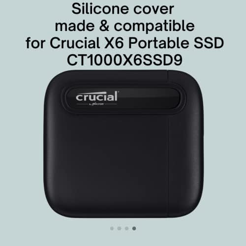 Crucial X6 Taşınabilir SSD/USB-C CT4000X6SSD9 için Silikon Kapak Koruyucu - Mavi