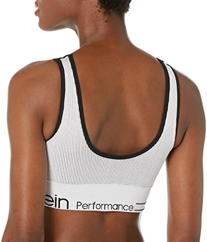 Calvin Klein Performance Çıkarılabilir Bardaklı Kadın Orta Etkili Spor Sutyeni, Beyaz, Büyük