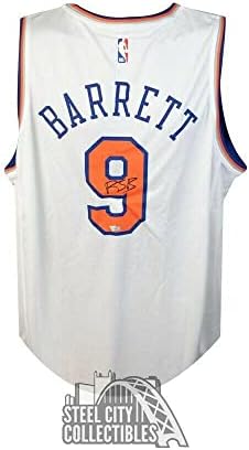 RJ Barrett İmza Knicks Beyaz Hızlı Mola Çoğaltma Basketbol Forması Fanatikleri-İmzalı NBA Formaları