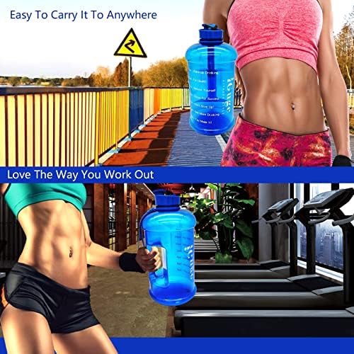 ıGuge Yarım Galon Su Şişesi - Büyük BPA İçermeyen Sızdırmaz Su Sürahisi Açık alan sporları Kamp Yoga Kilo Kaybı için