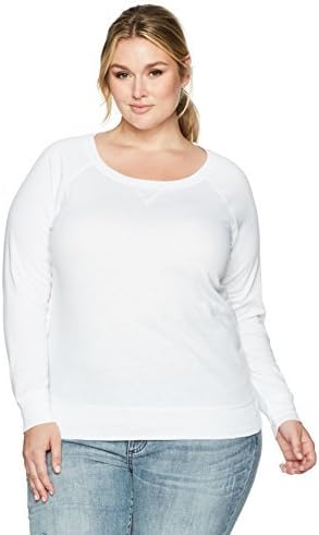 Clementine Giyim kadın Artı Boyutu Uzun Kollu Hımbıl PulloverT Gömlek Kolay Etiket Ekip Boyun Pamuk Blend Tişörtü